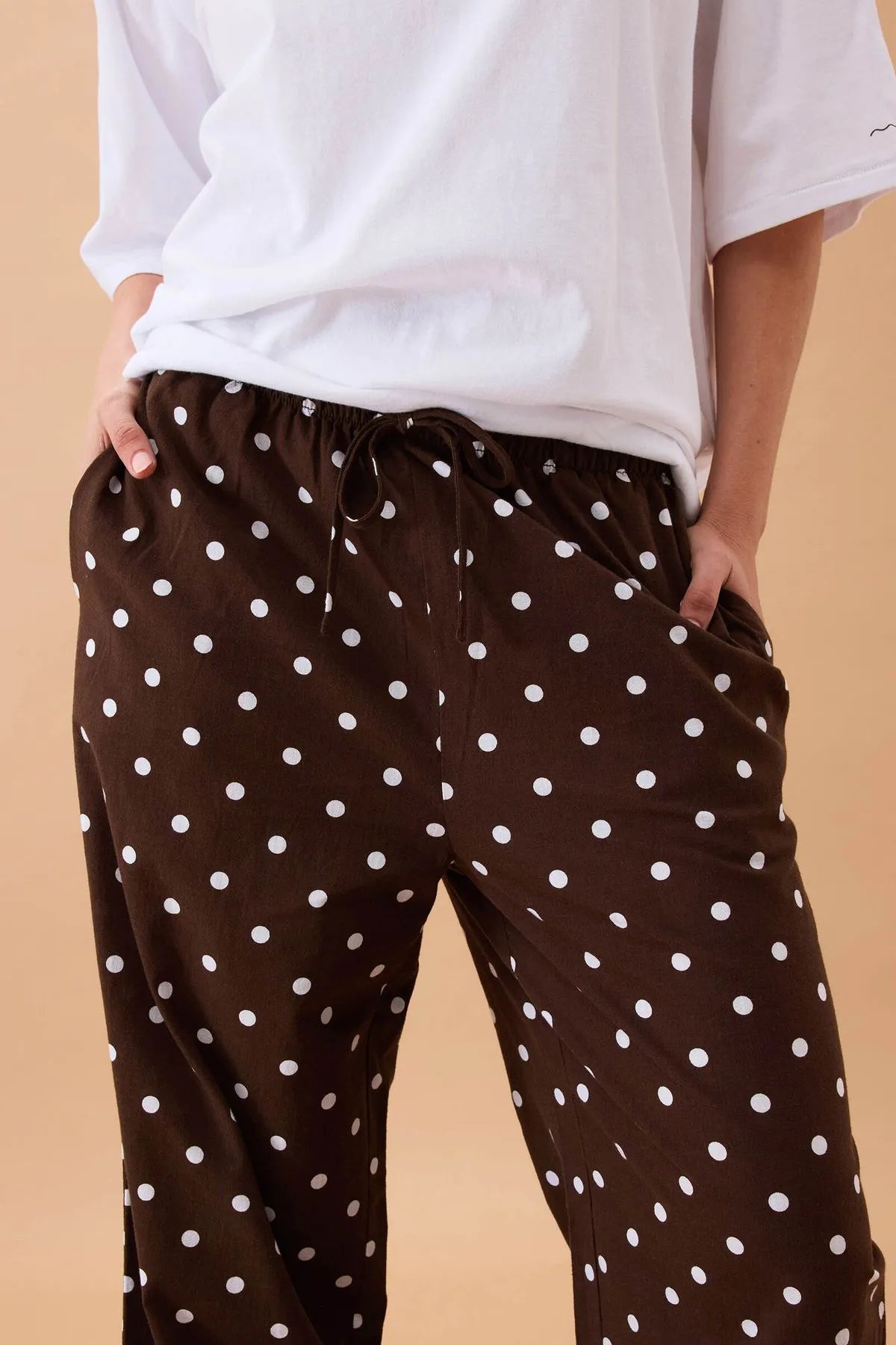 Ceres Life Resort Pants in Chocolate Polka Dots
