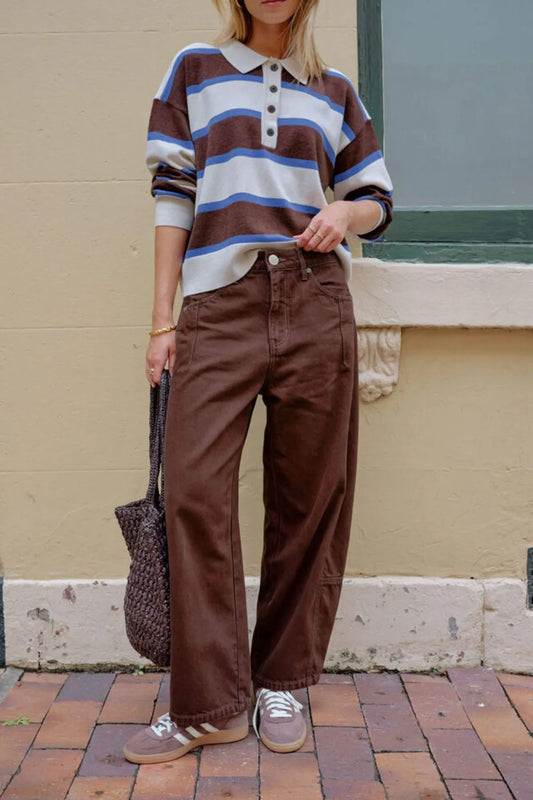 Demi Barrel Leg Jeans in Bitter Chocolate