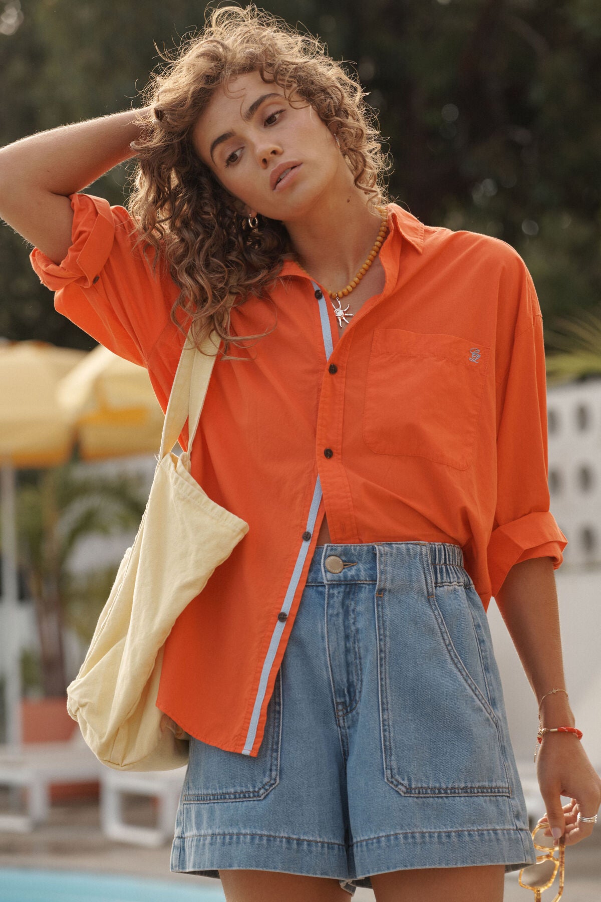 Peta Oversized Shirt in Flame Vacay by Ceres Life
