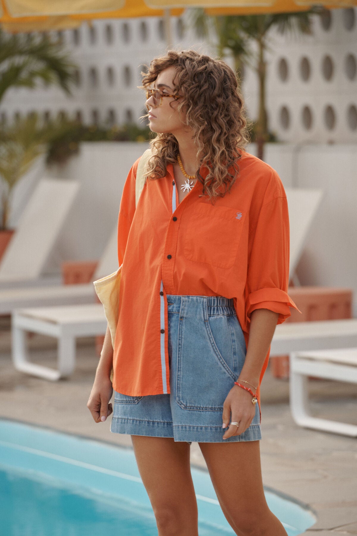 Peta Oversized Shirt in Flame Vacay by Ceres Life