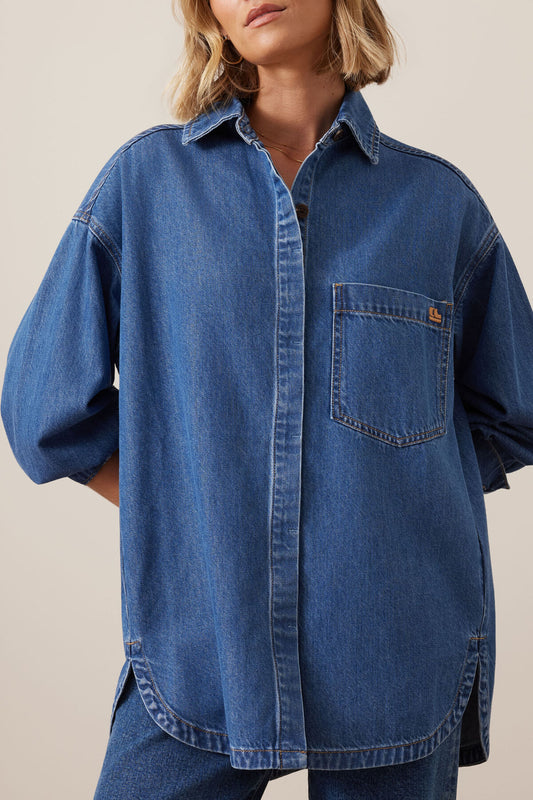 Gwynne Shirt in Fresh Indigo by Ceres Life