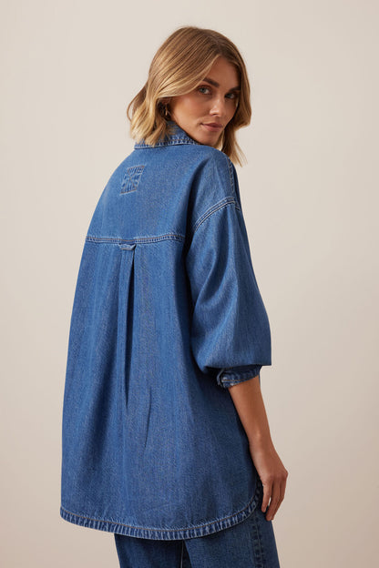 Gwynne Shirt in Fresh Indigo by Ceres Life