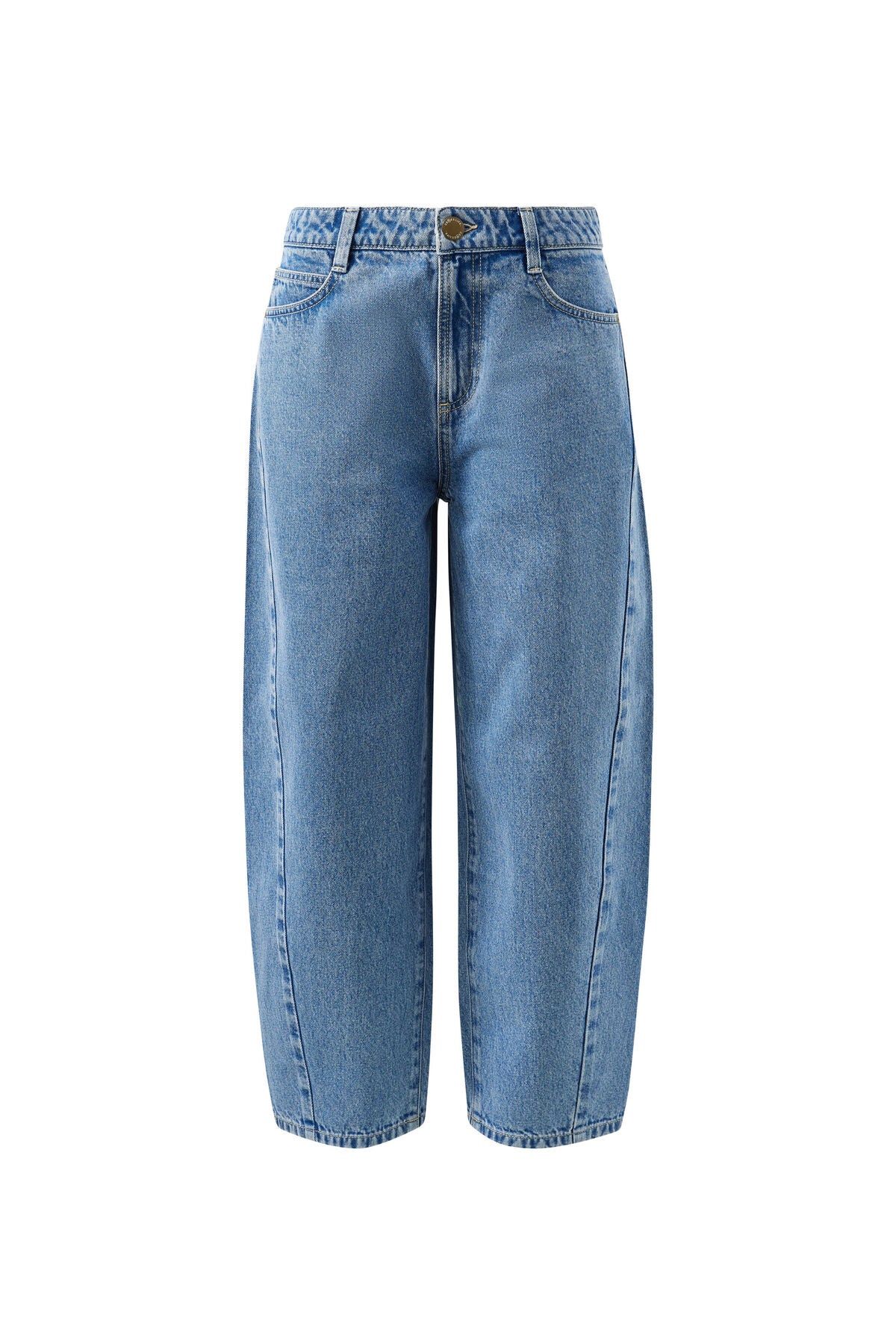 Leah Tapered Barrel Leg Jeans in Vintage Blue
