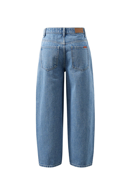 Leah Tapered Barrel Leg Jeans in Vintage Blue