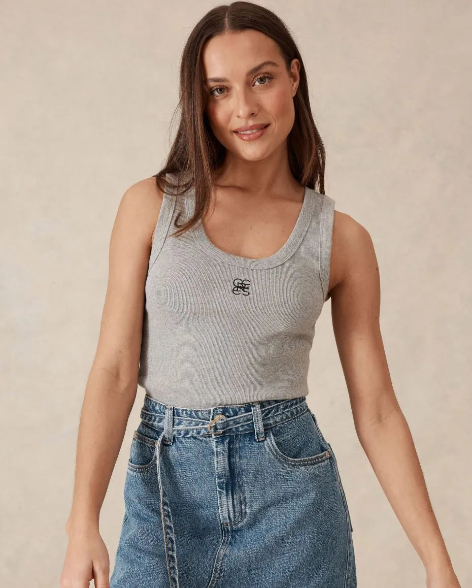 Ceres Life  Logo Contour Rib Scoop Tank