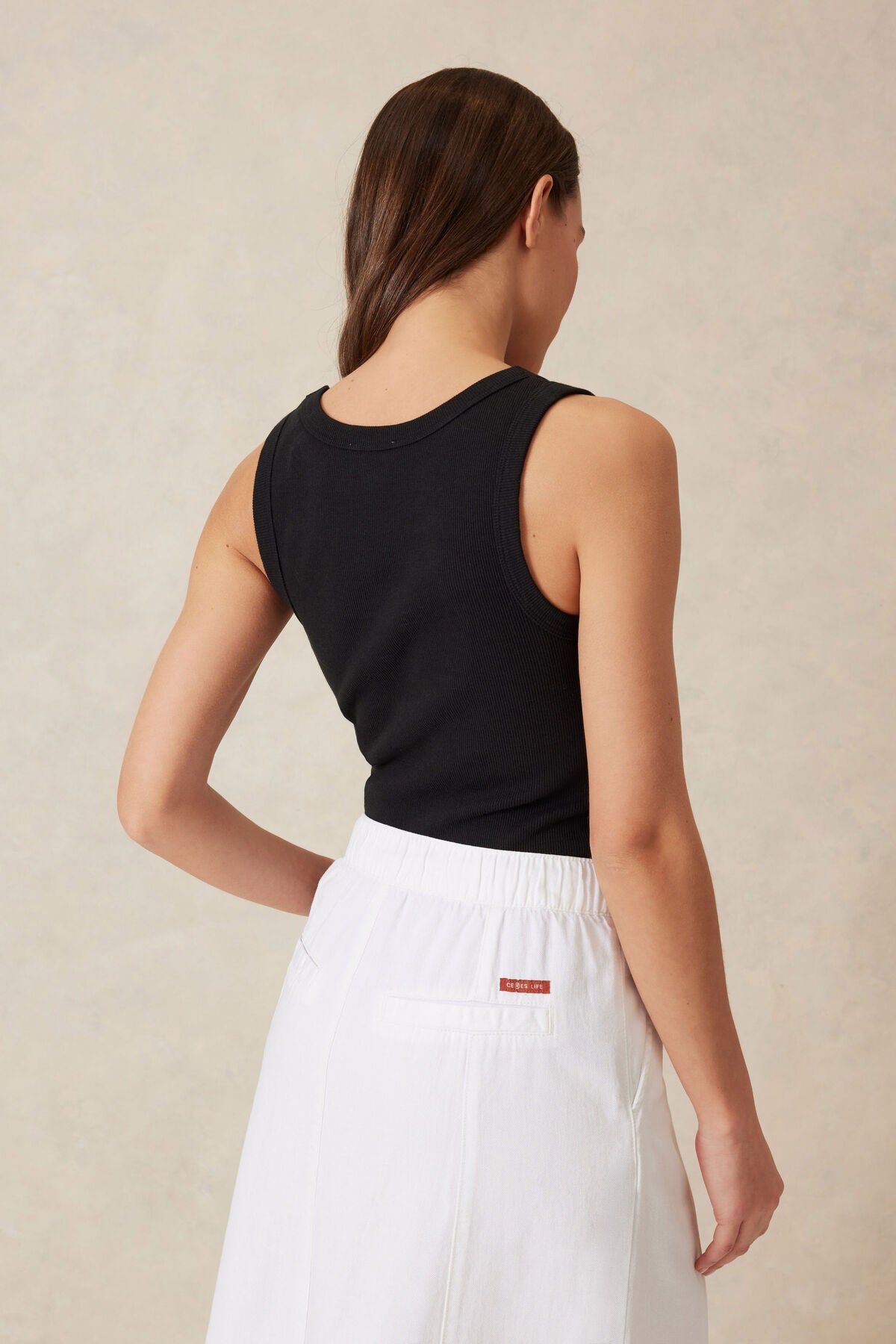 Ceres Life  Logo Contour Rib Scoop Tank