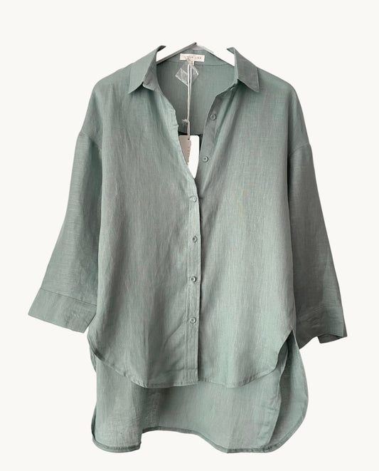 Boyfriend Shirt in Seafoam