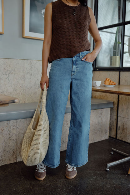 Evie Wide Leg Jeans in Fresh Indigo by Ceres Life