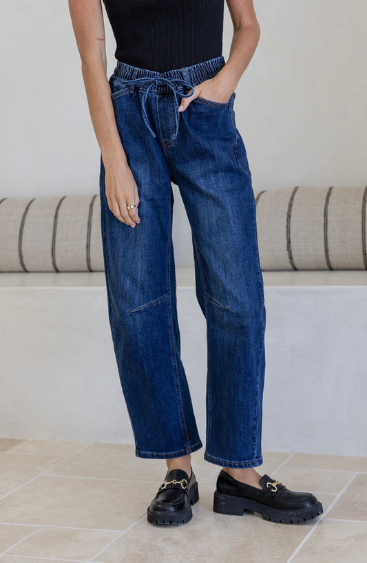 Barrel Jogger Jeans in Indigo