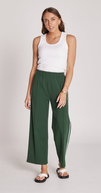 Feather + Noise Cropped Green Stripe Noah Pants