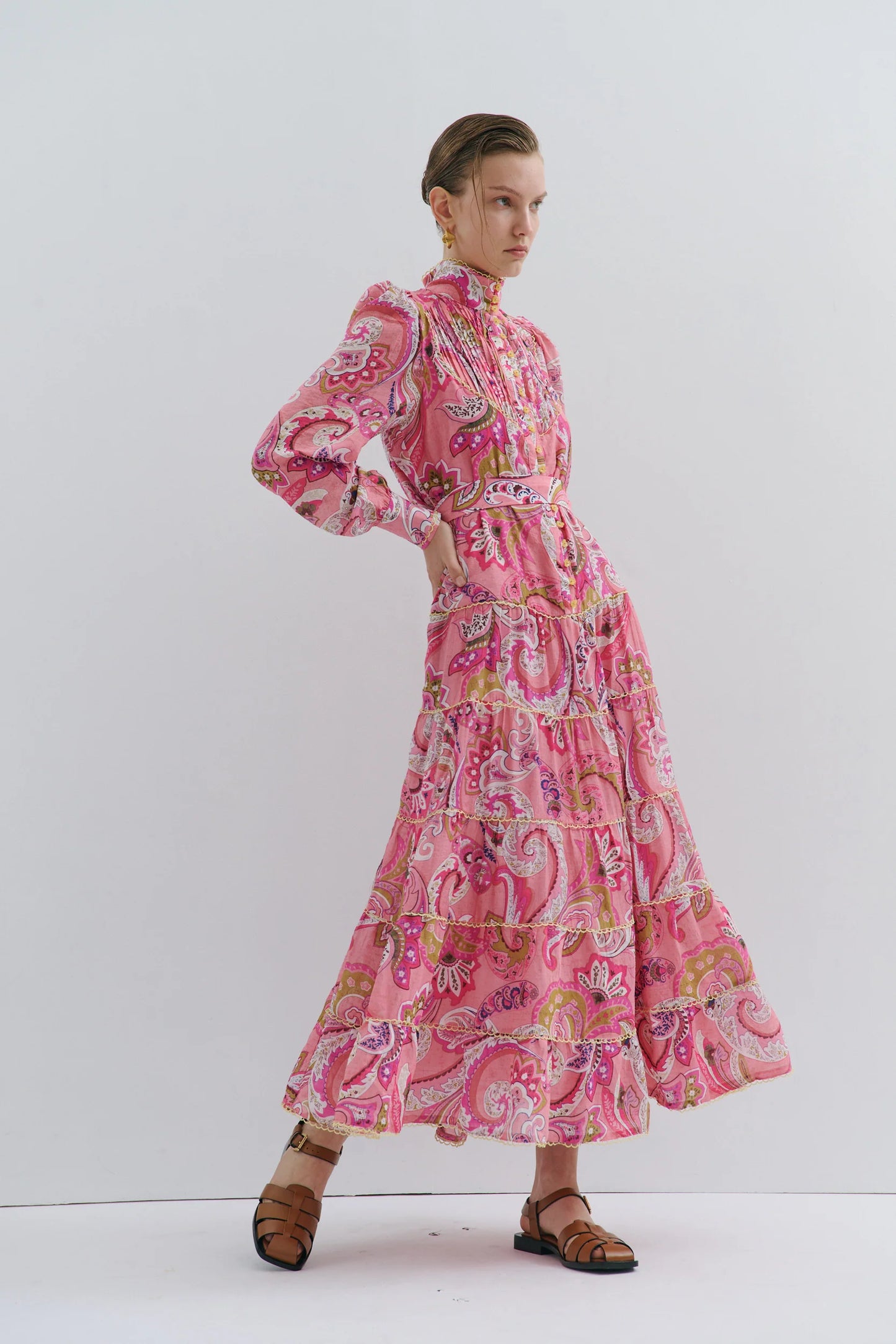 Maevarii Charlotte Flower Maxi Dress Magical Pink Fairytale