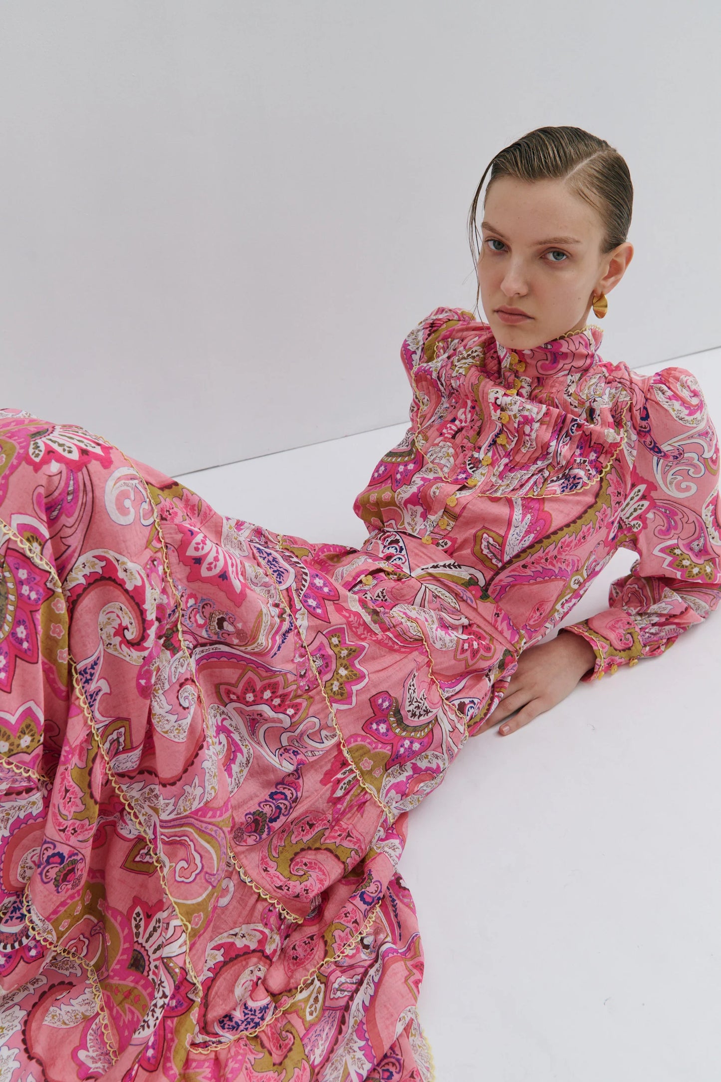 Maevarii Charlotte Flower Maxi Dress Magical Pink Fairytale