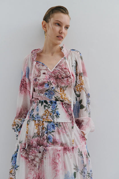 Maevarii Poets Blouse in Snow Queen