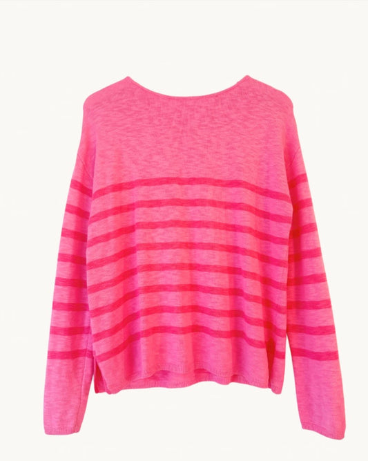 Bobbie Top in Candy / Fuscia Stripes