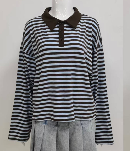 Stripes Long Sleeve Polo