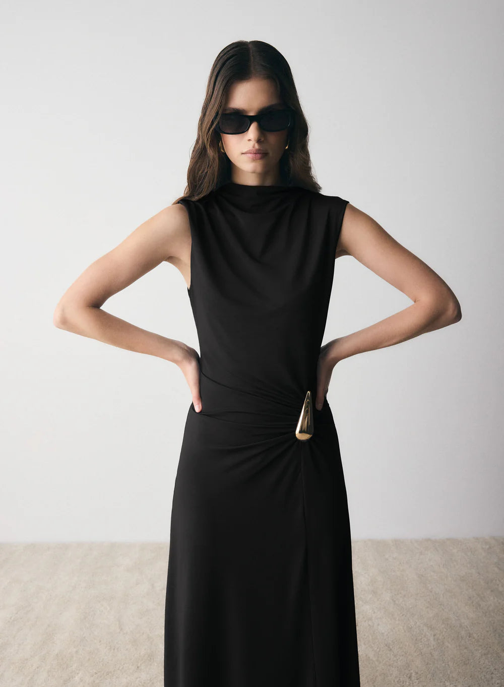 Esmaee Layout Dress in Black