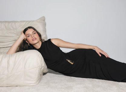 Esmaee Layout Dress in Black