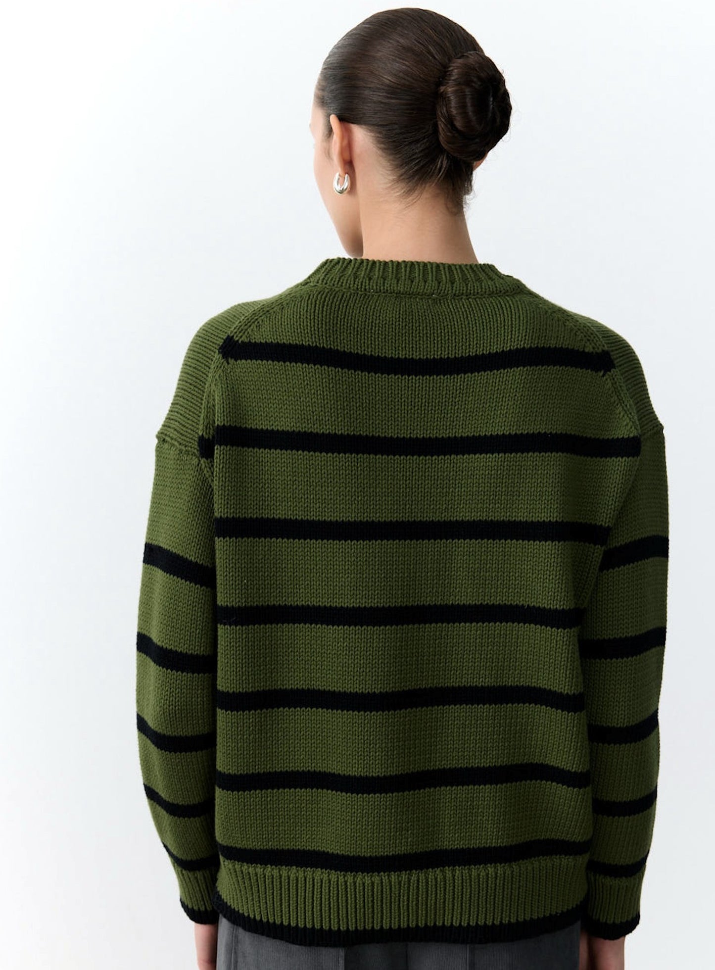 Lauren Knit in Forest and Black Stripe