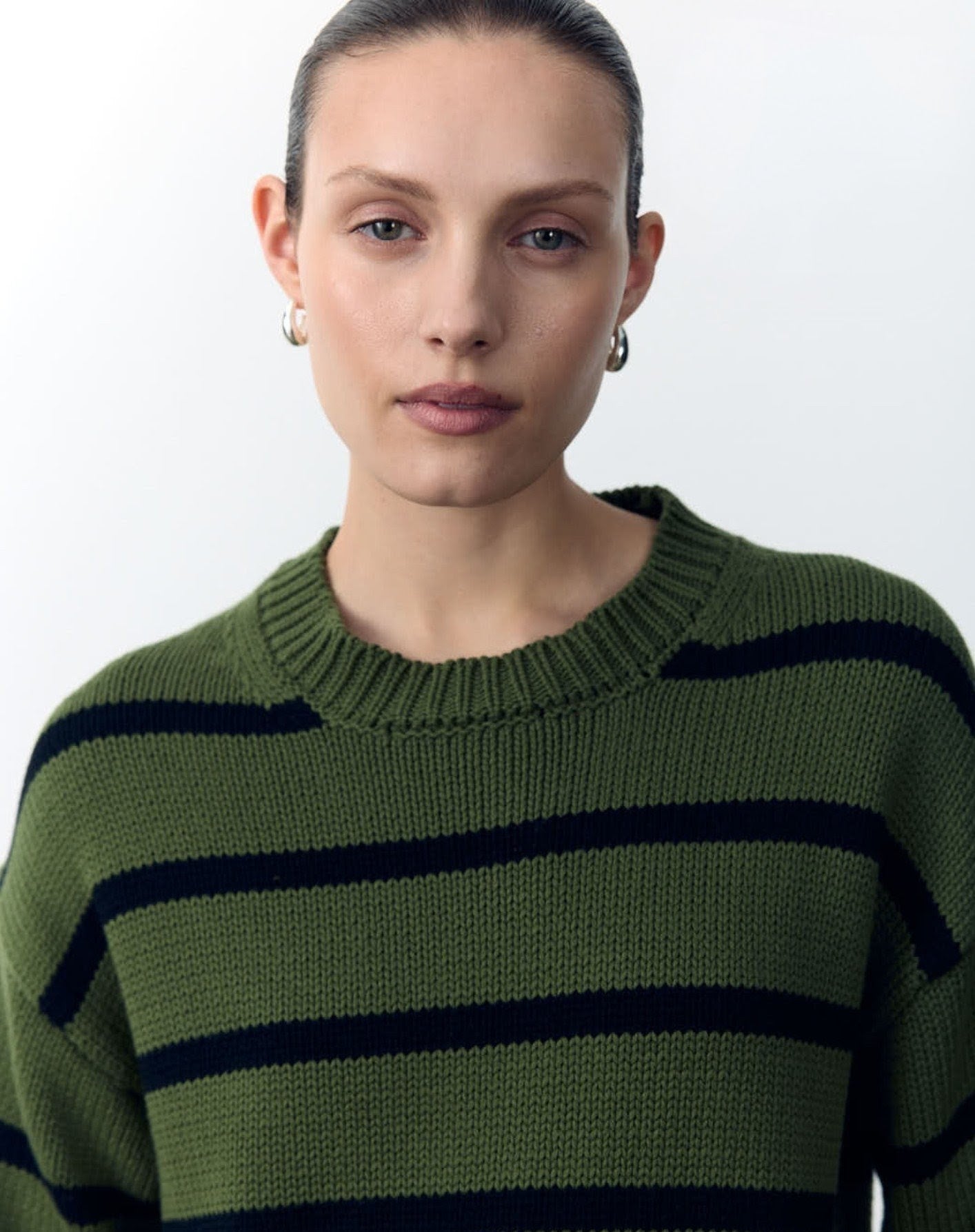 Lauren Knit in Forest and Black Stripe