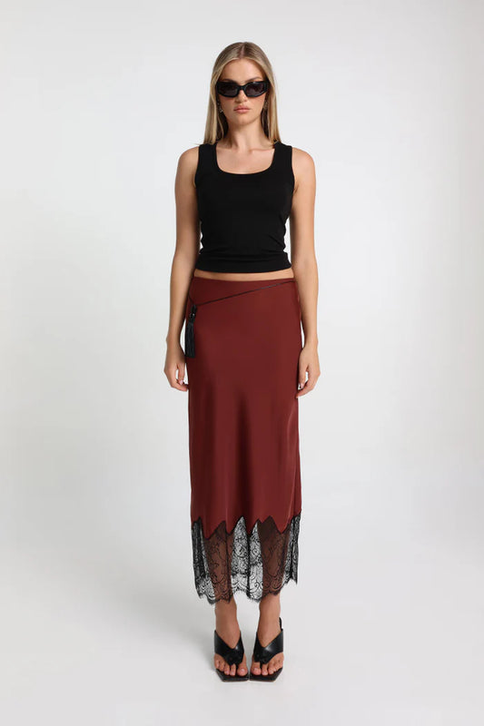 Luella Maxi Skirt in Merlot