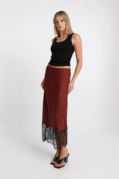 Luella Maxi Skirt in Merlot