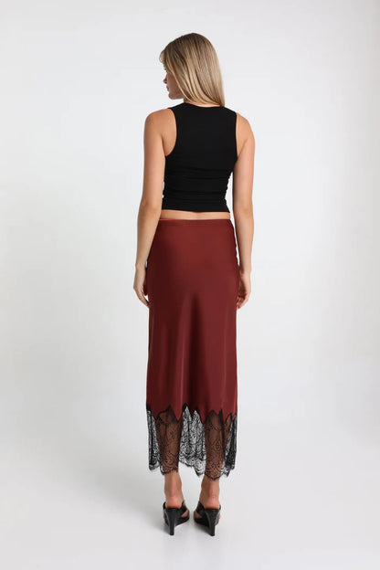 Luella Maxi Skirt in Merlot
