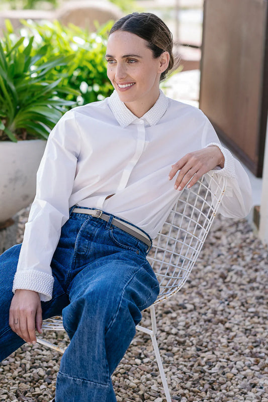 Stand By Shirt in White Pearl
