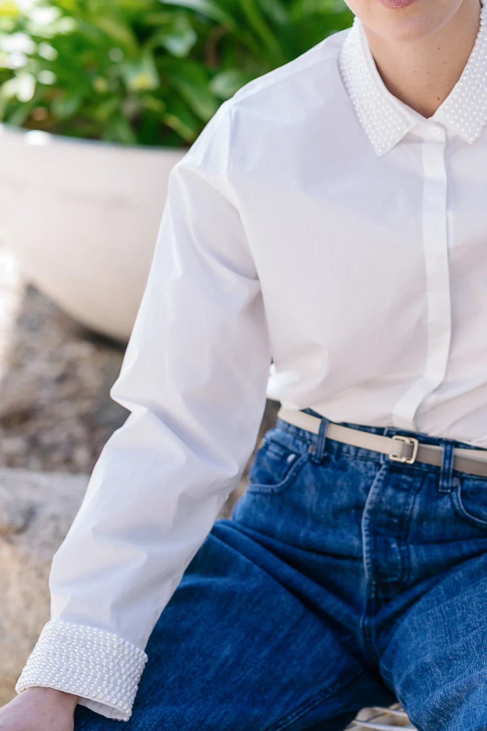 Stand By Shirt in White Pearl