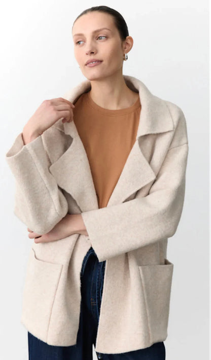 Mahalia Coatigan in Oatmeal Beige