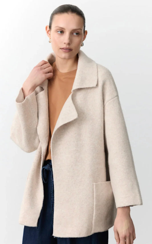 Mahalia Coatigan in Oatmeal Beige