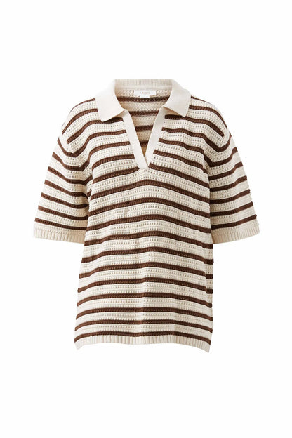 Ceres Life Molly Textured Stripe Short Sleeve Knit Tunic