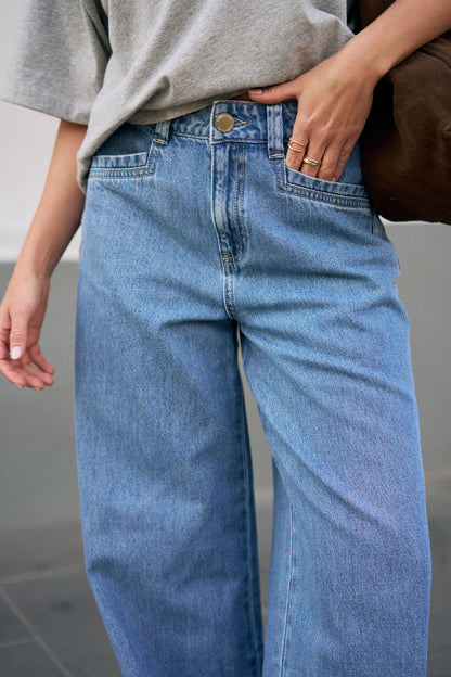 Reese Wide Leg Jeans in Vintage Blue