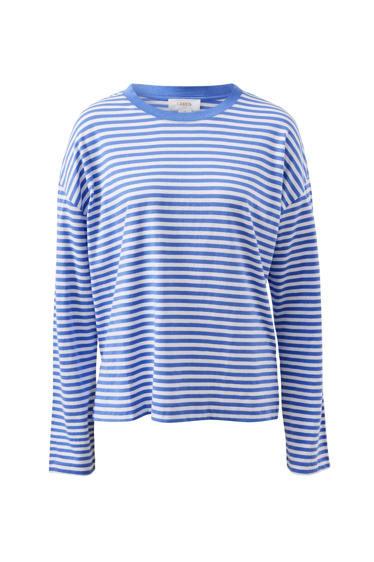Scout Slouchy Long Sleeve Tee in Vintage Blue and White Stripe