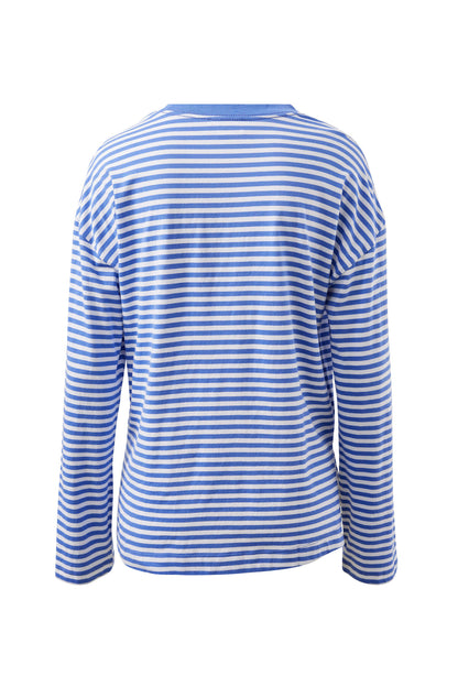 Scout Slouchy Long Sleeve Tee in Vintage Blue and White Stripe