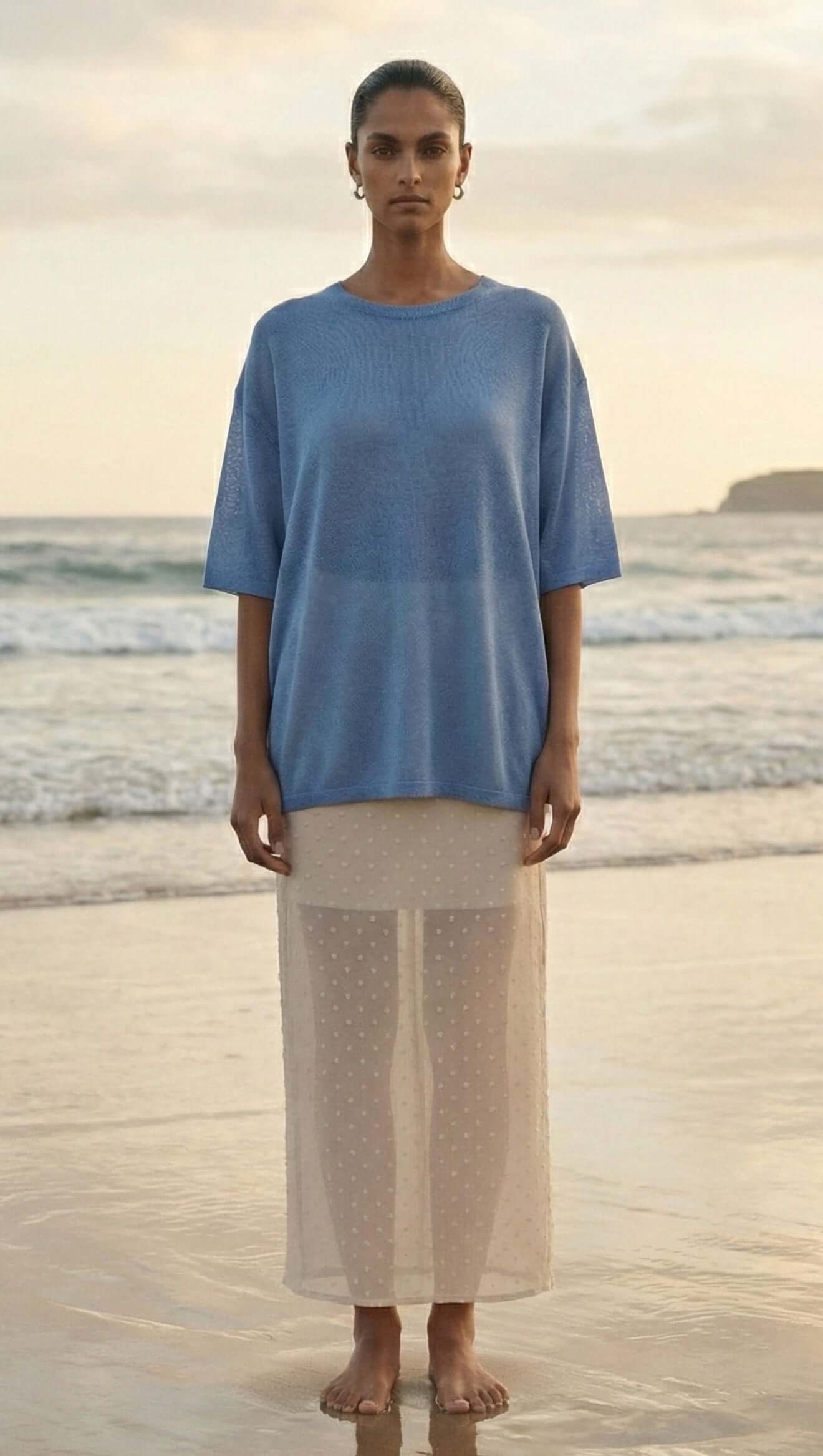 Orla Oversized Round Neck Oversized Knit Tee