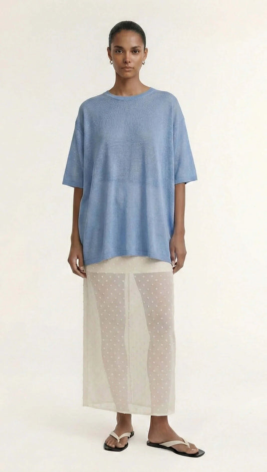 Orla Oversized Round Neck Oversized Knit Tee