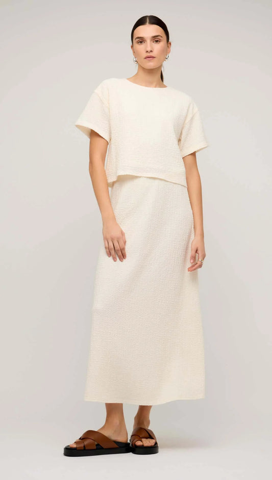 Staple the Label Lyric Cream Midi Skirt