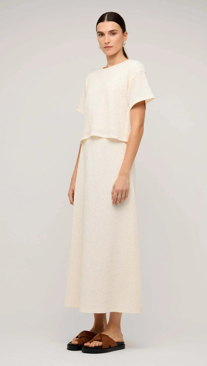 Staple the Label Lyric Cream Midi Skirt