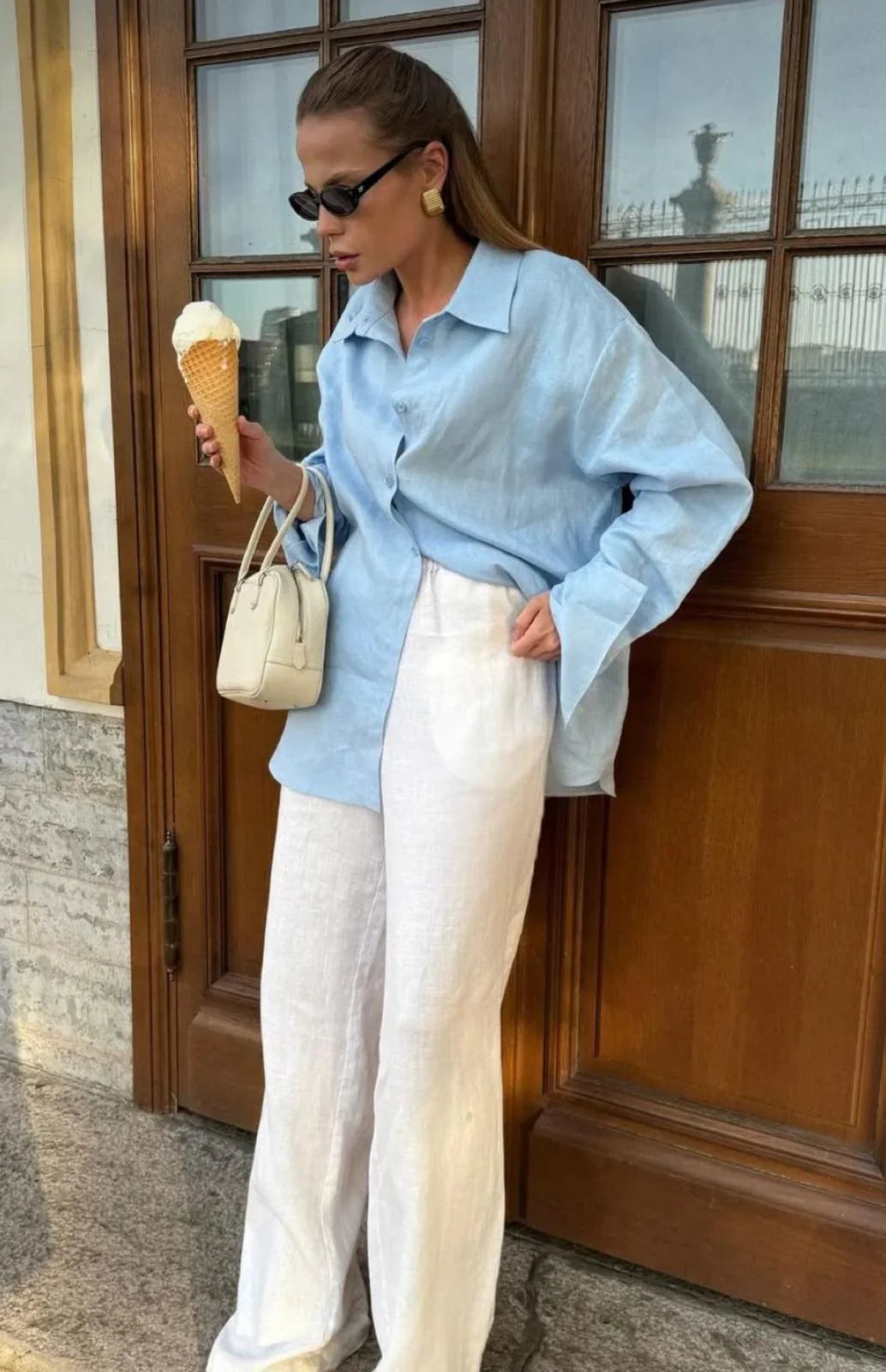 Little Lies Boyfriend Shirt in Blue