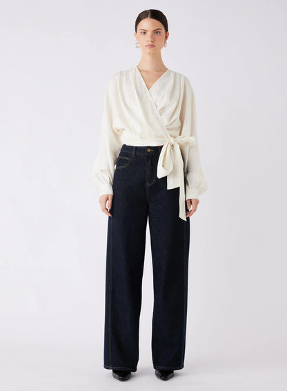 Esmaee Hilton Side Tie Blouse