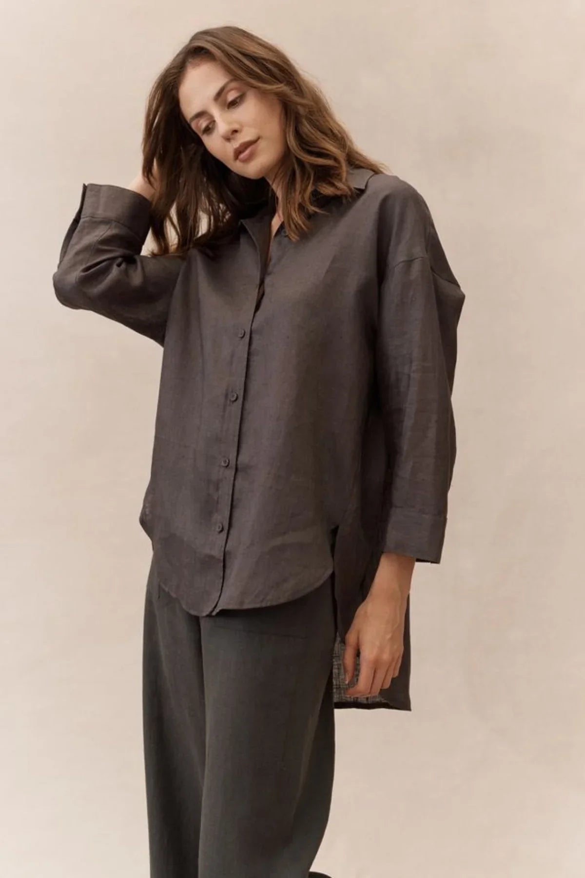 Boyfriend Shirt in Chocolate