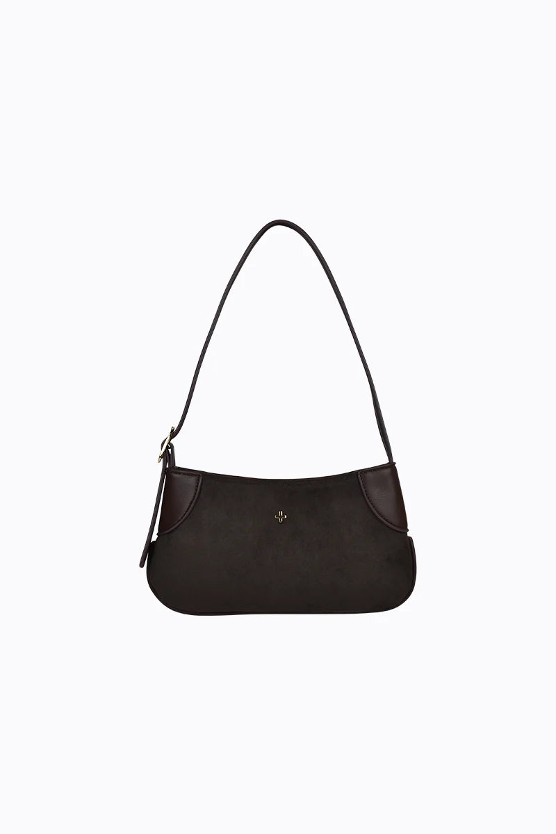 Glinda Mini Shoulder Bag in Chocolate Suede