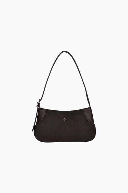 Glinda Mini Shoulder Bag in Chocolate Suede