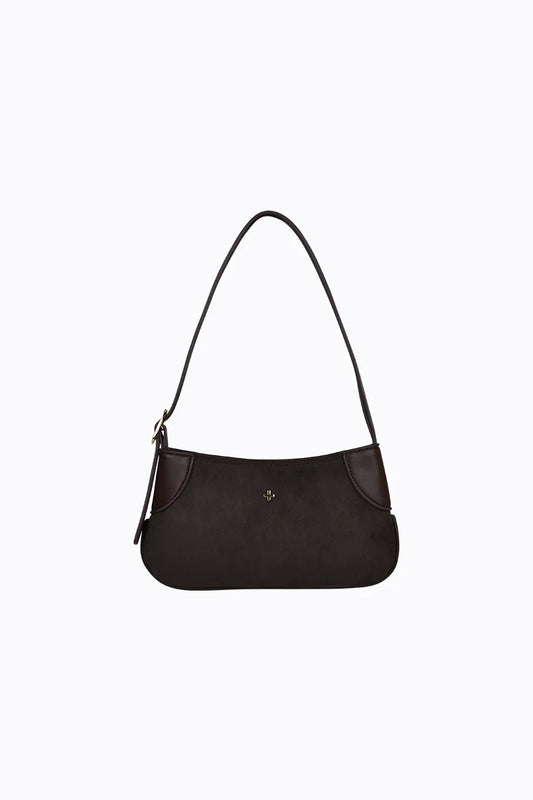 Glinda Mini Shoulder Bag in Chocolate Suede