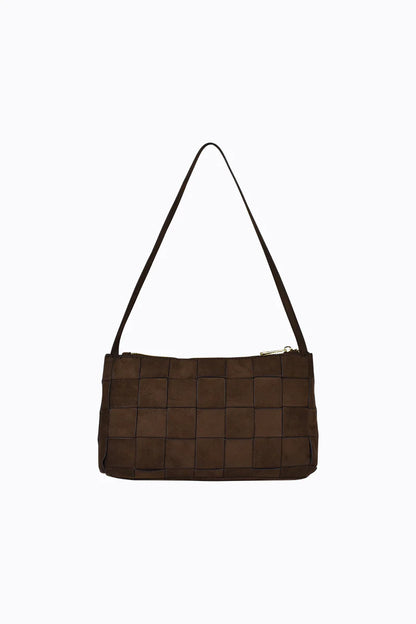 Peta + Jain Portia Woven Shoulder Strap Bag in Chocolate