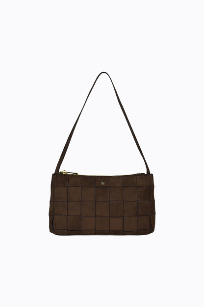 Peta + Jain Portia Woven Shoulder Strap Bag in Chocolate