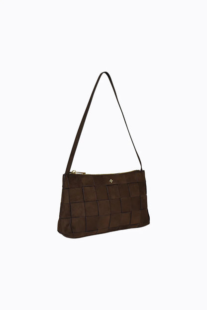 Peta + Jain Portia Woven Shoulder Strap Bag in Chocolate