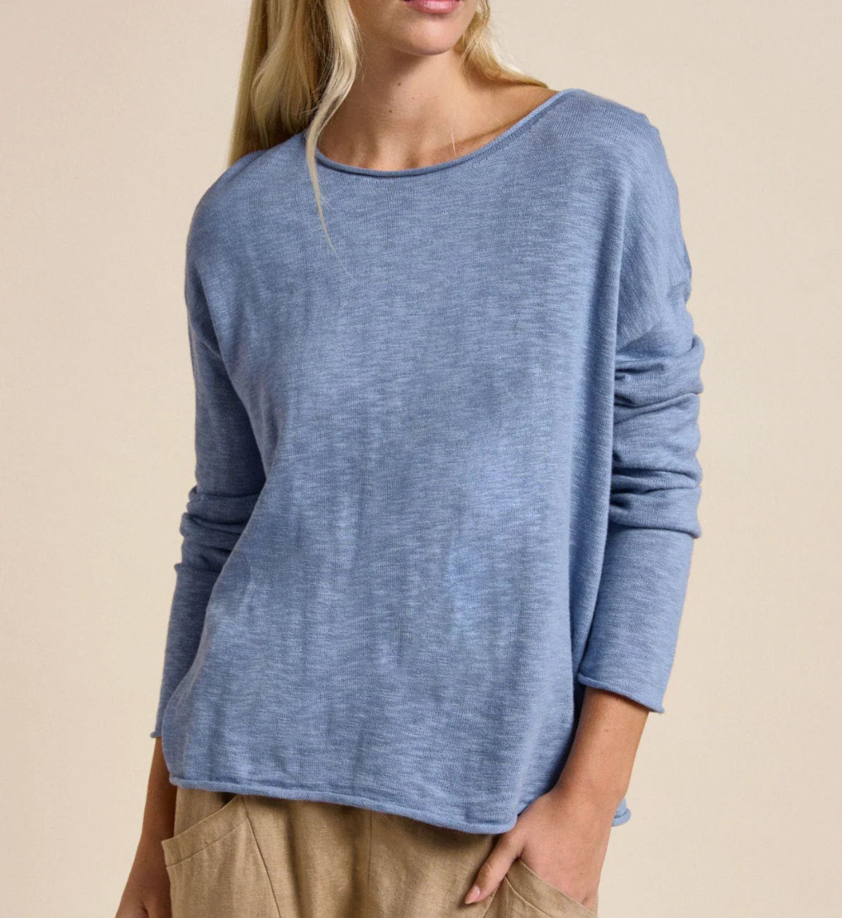 Nellie Top in Nantucket Blue