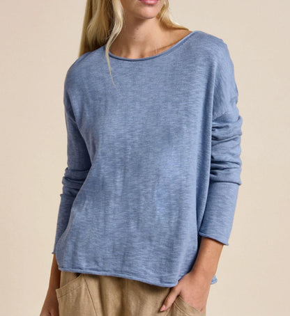 Nellie Top in Nantucket Blue